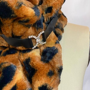 Handmade Soft Luxurious Fluffy Scarves. Tiger Faux Fur with accessories. Luxury Winter Neckwear. Valentine's gift for Her. Made In USA. image 4