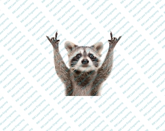 Raccoon rock sign sticker