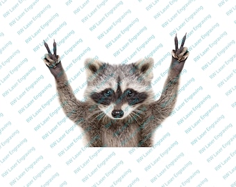 Raccoon Peace sign sticker