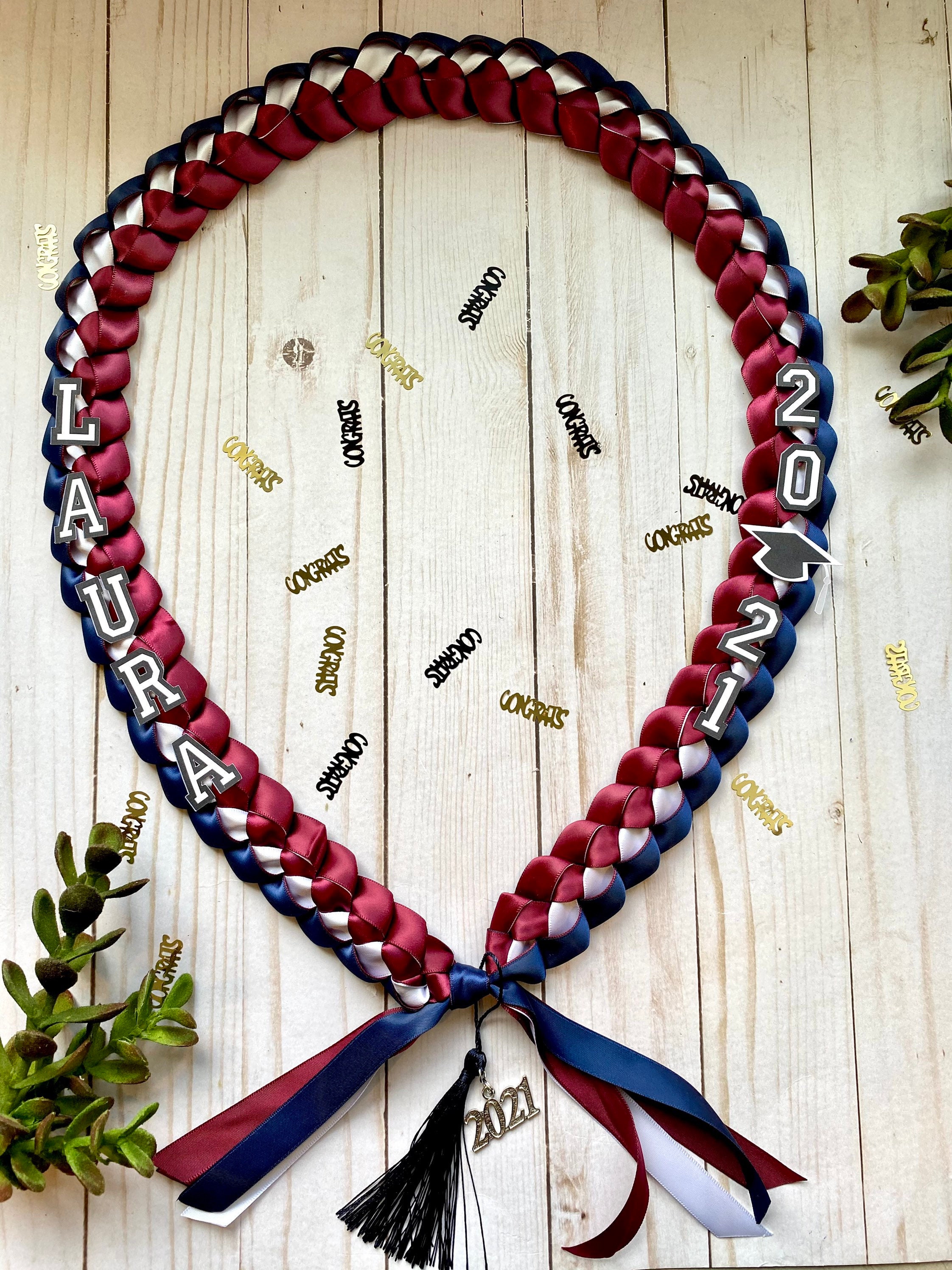 HIGH SCHOOL COLLEGE Graduation Lei Ribbon Lei Grad Etsy