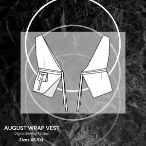 August Wrap Vest PDF Sewing Pattern (Sizes XS-5XL)