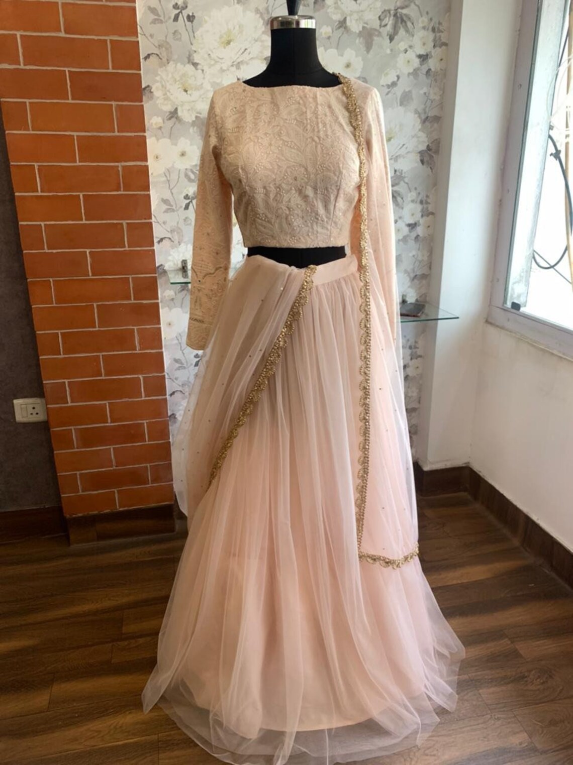 Pastel Chikankari Lehenga Set Etsy