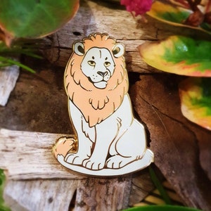 Southern African Lion - Hard Enamel Pin - Gold - 2 Inch