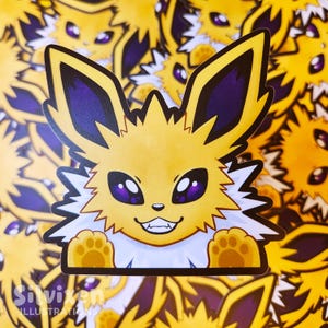 Jolteon Peeker Sticker - Matte Vinyl