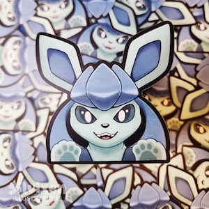 Glaceon Peeker Sticker - Matte Vinyl
