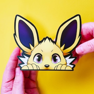 Jolteon Peeker Sticker - Matte Vinyl
