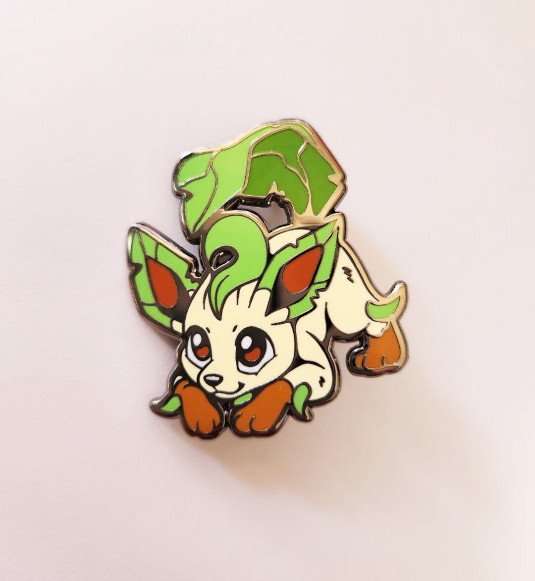 Leafeon - Hard Enamel Pin - Black Nickel - 1.5 Inch - Etsy