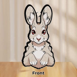 White Rabbit Acrylic Keychain - 7.5cm Charm