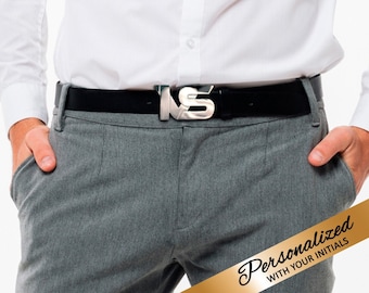 Personalized initials monogram buckle personalized gift for him High Quality silver Belt buckle for husband or boyfriend Valentine&#39;s Day