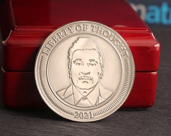 Golden personalized pocket coin silver husband gift wedding coin gift for dad boss or for groom monogram custom man Valentine&#39;s day gift