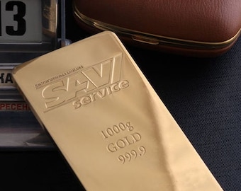 Golden bullion gold plated ingot Unusual friend gift bullion man birthday present boyfrined gift idea