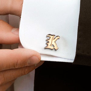 Regalo personalizado chapado en oro para marido, gemelos con iniciales grabadas para boda, cumpleaños, amigo o novio, regalo de aniversario