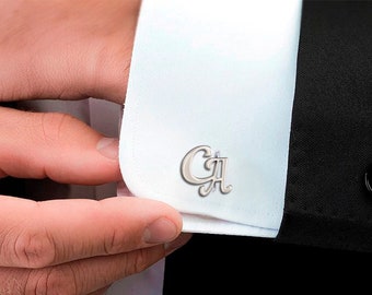 Abotoaduras personalizadas gravadas, iniciais, presente de aniversário, abotoaduras de casamento personalizadas, abotoaduras para noivo, abotoaduras com monograma