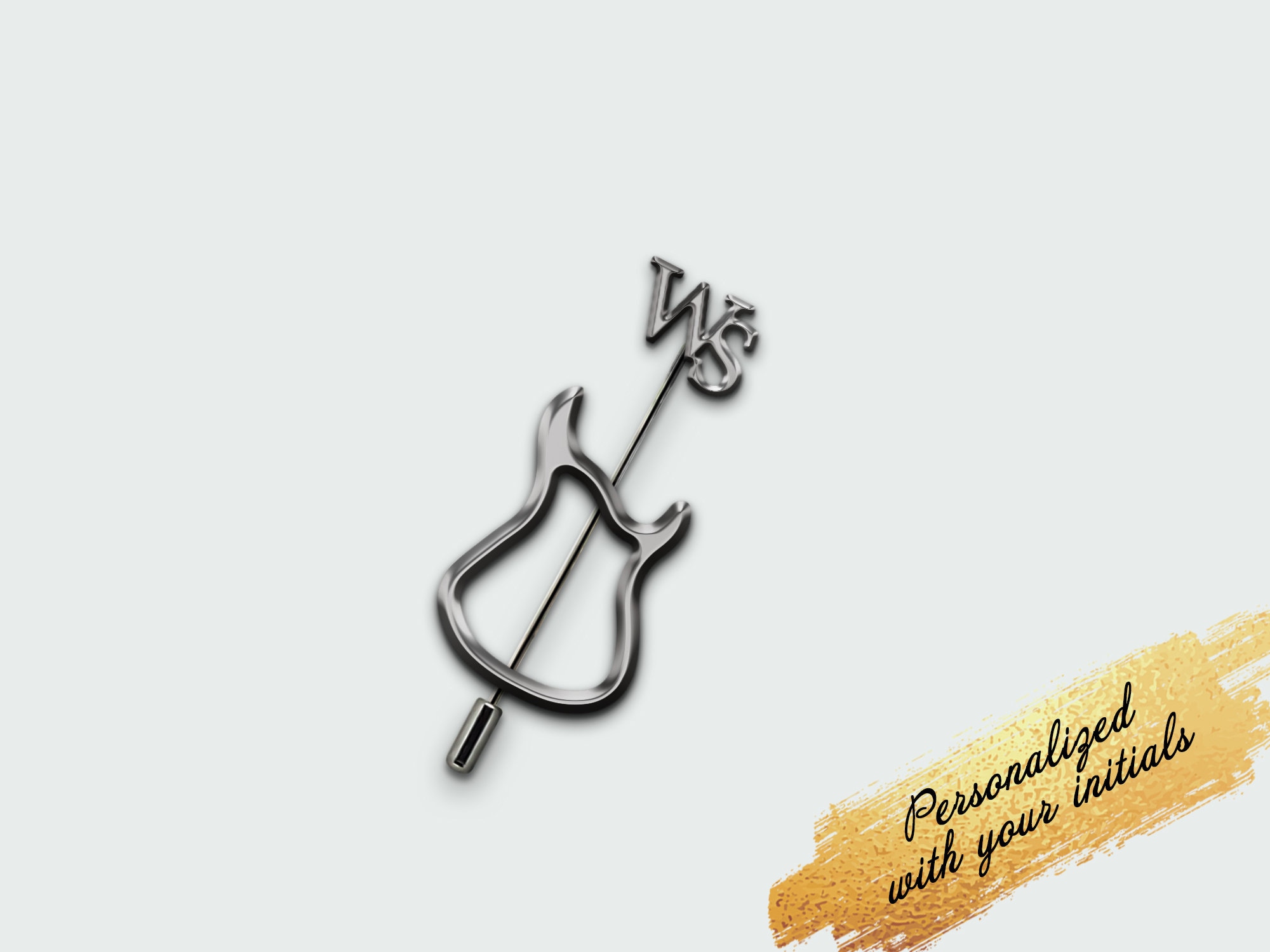 Custom guitar Lapel Pin, Wedding Lapel Pin, Initials Pin for a music lover, Bride to groom gift, Men Brooches, Suit Accessories Badge