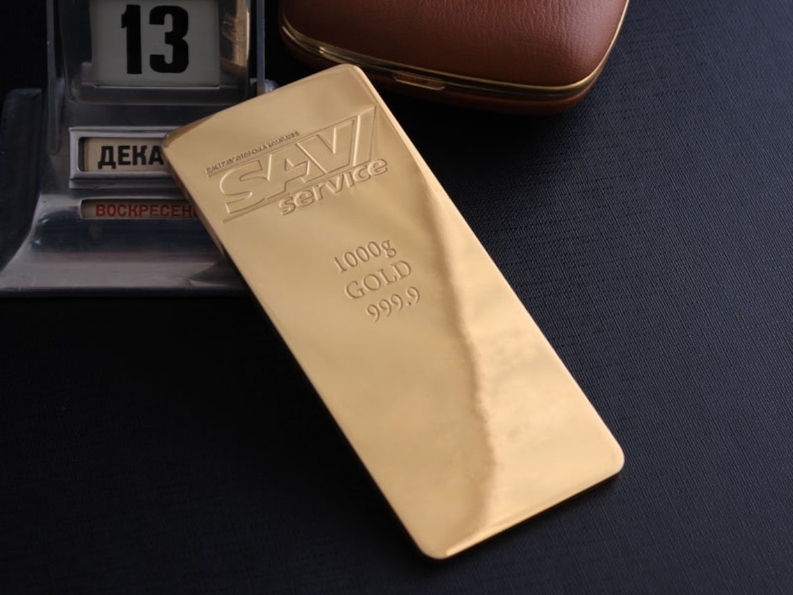 Bullion 24 K Gold Plated Ingot Gold Plated Bullion Etsy