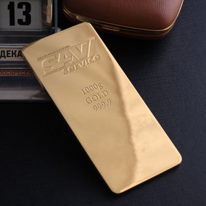 Сustom engraved bullion, Logo bullion, 24 k gold plated ingot, gold plated bullion, Gold bar fake,  a gift with a funny inscription