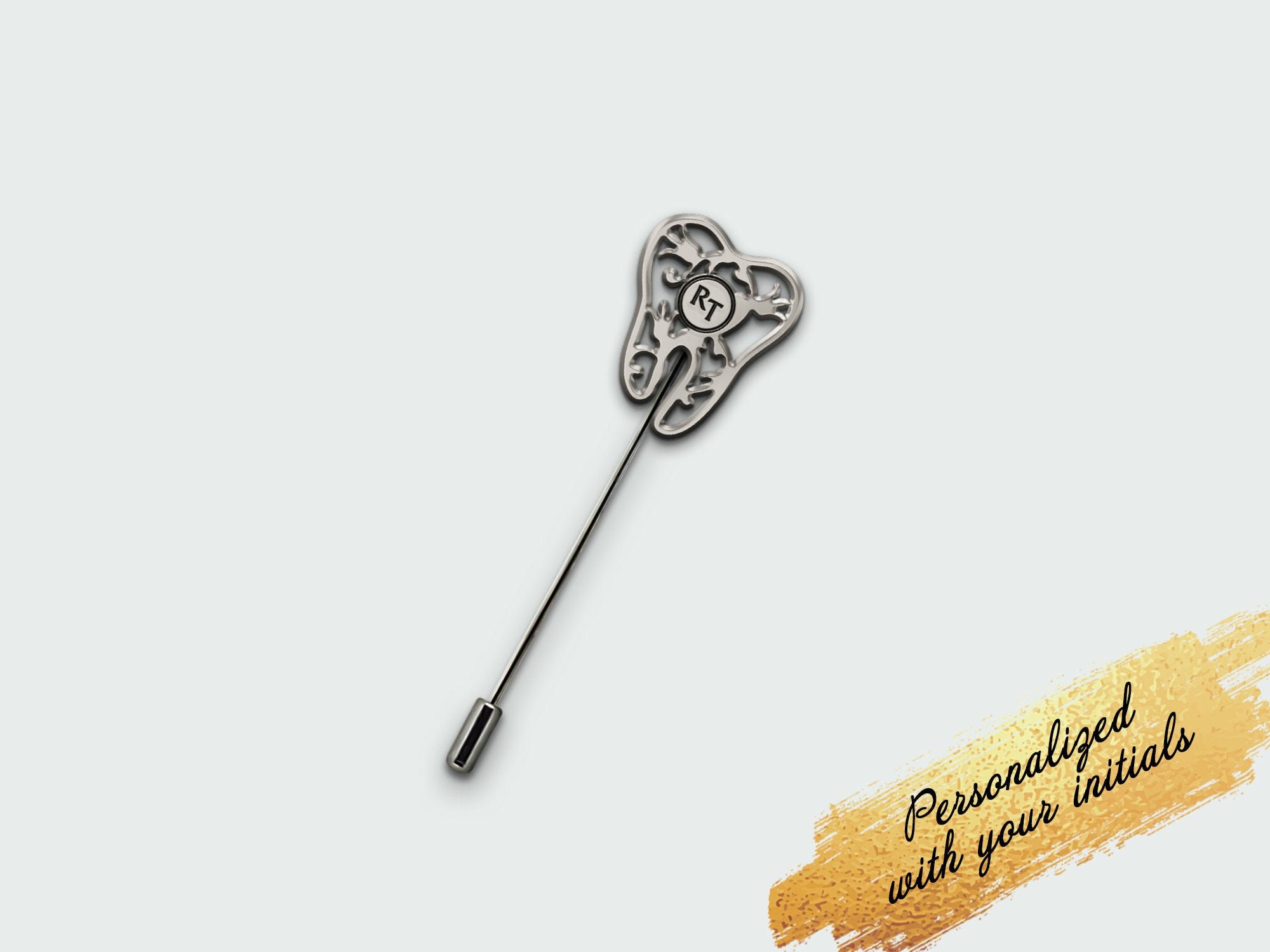 Dentist Lapel Pin with initials, Initials Tie Pin silver 925, Custom Lapel Pin for a healthcare professional, Med graduation gift