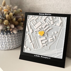 Cadre de carte 3D personnalisé avec coordonnées personnalisées et plaque métallique, cadre de carte en relief 3D, cadeau personnalisé avec coordonnées, carte avec coeur