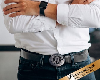 Custom Brass Belt Buckle, Personalized Sterling Silver Plated