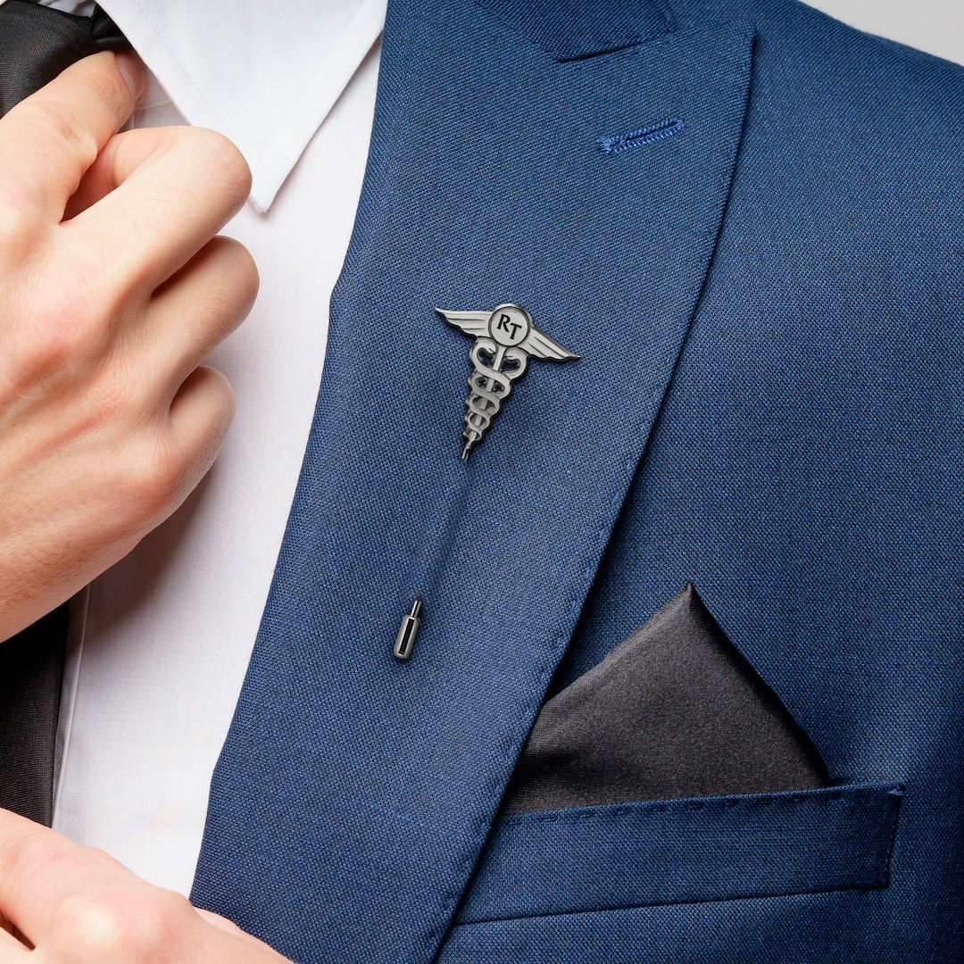 Lapel Pin With Initials for Doctor, Initials Tie Pin Silver 925, Custom