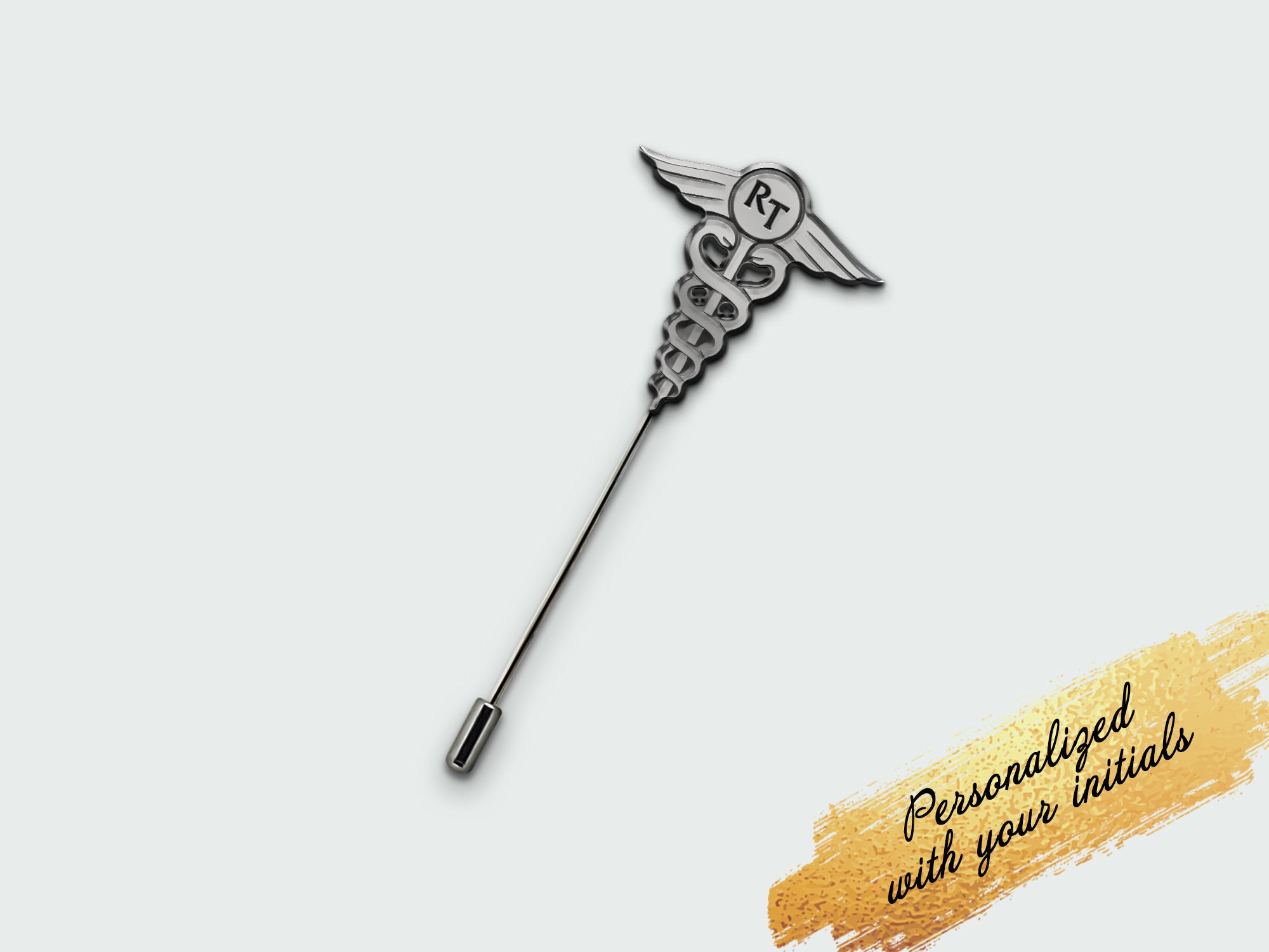 Lapel Pin with initials for doctor, Initials Tie Pin silver 925, Custom Lapel Pin for a healthcare professional, Med graduation gift