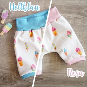 Kurze Hose Baby Eis Sommer Rosa Hellblau Ice Cream Pumphose Kinder Jersey Kawaii Junge Mädchen Zwillinge Geschwisteroutfit
