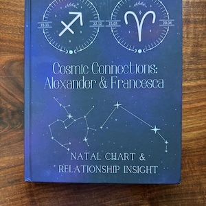 Aangepaste relatie-astrologieboek met samengestelde grafiek | Gepersonaliseerd rapport met harde kaft | Analyseer de sterke punten en groeigebieden van relaties