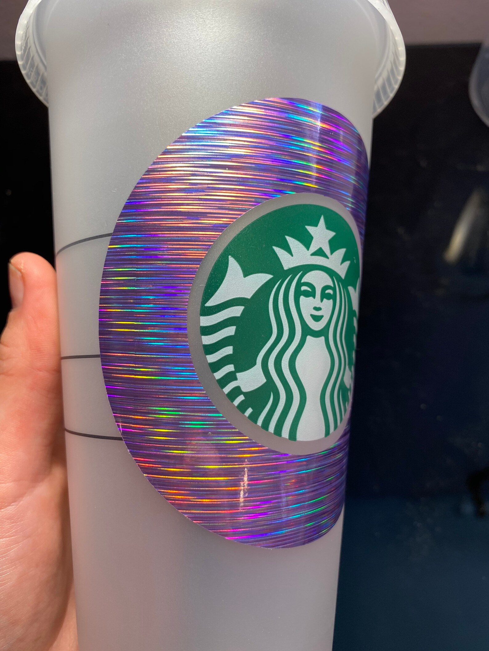 Purple Holographic Starbucks Cup Etsy
