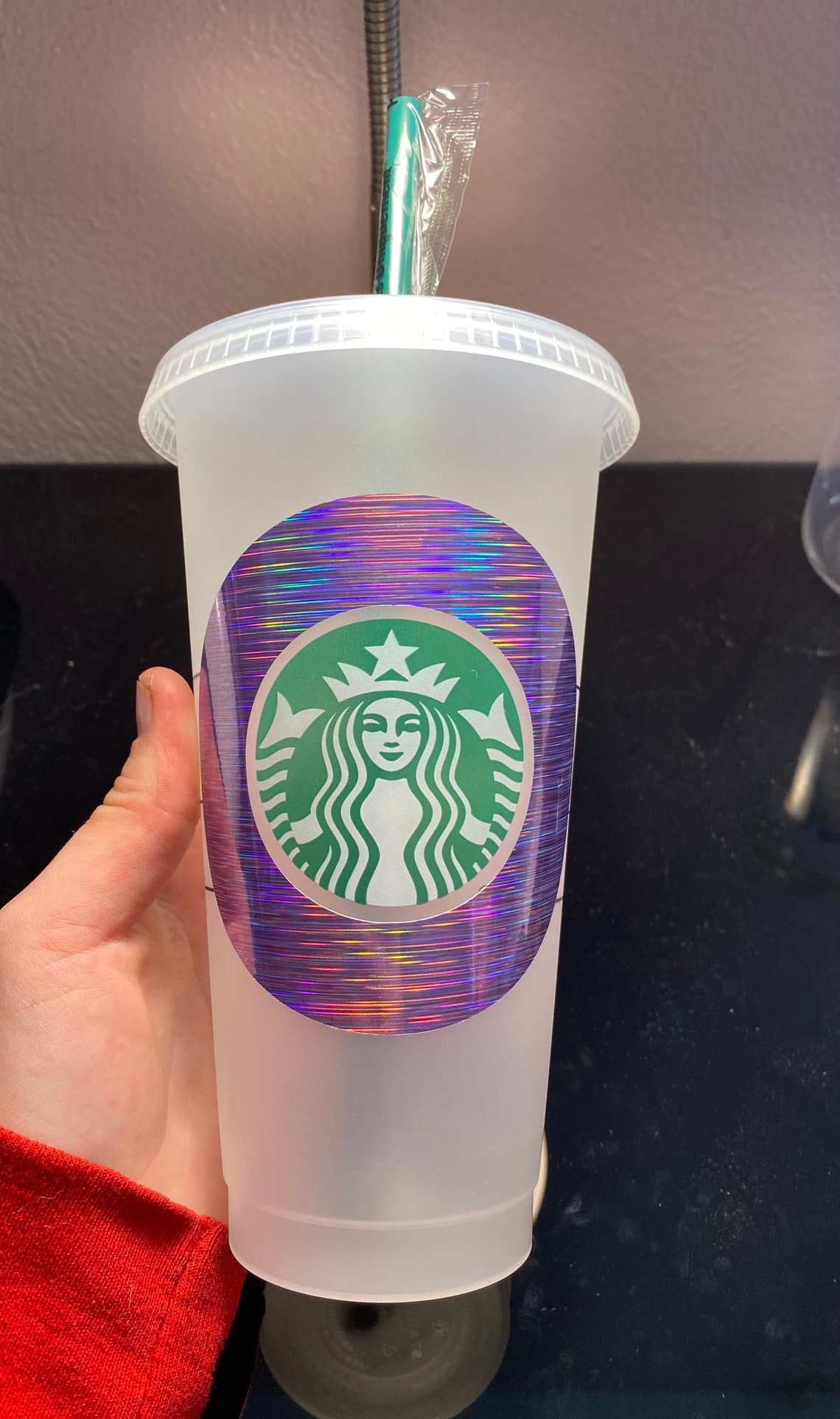Purple Holographic Starbucks Cup Etsy