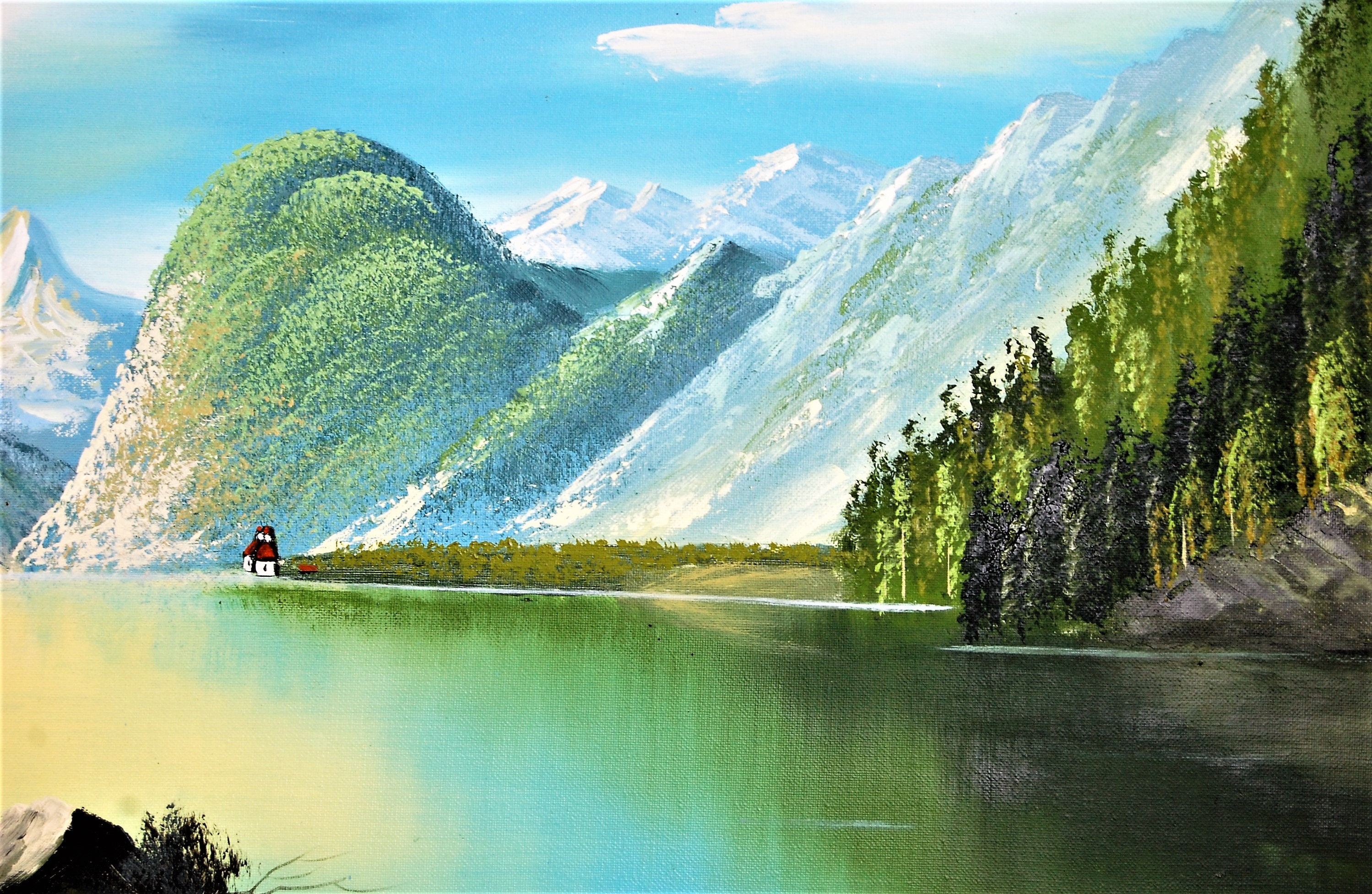 Mountain landscape oil painting on canvas | Etsy