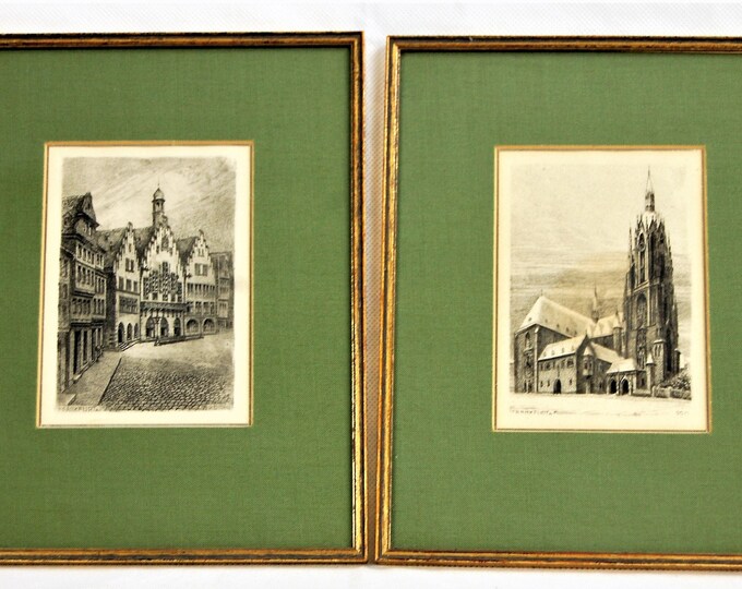 Frankfurt 1800s, two engravings