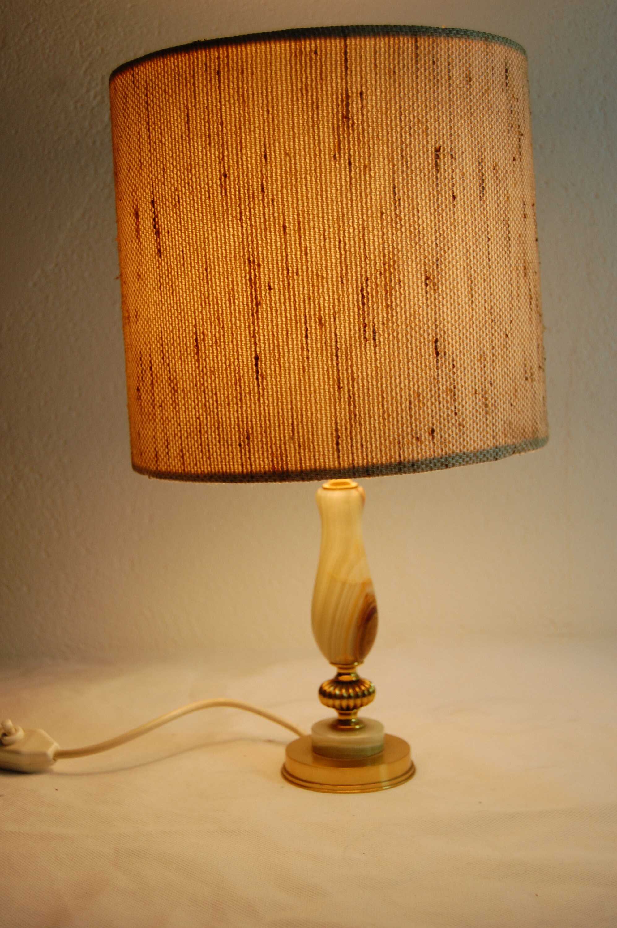 Vintage Onyx and Brass Lamp - Etsy
