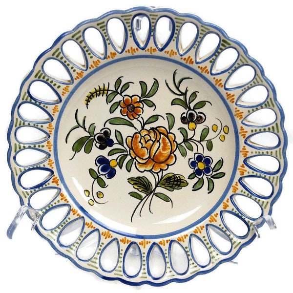 Meillonnas Fait Main Französische Vintage Keramik Frankreich "handbemalte polychrome französische dekorative Platte".