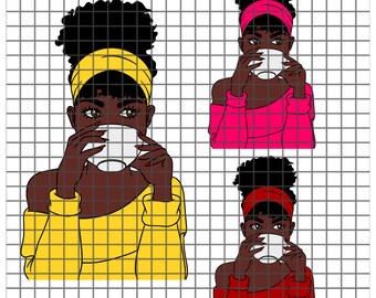 Download Girl Drinking Coffee Svg Etsy