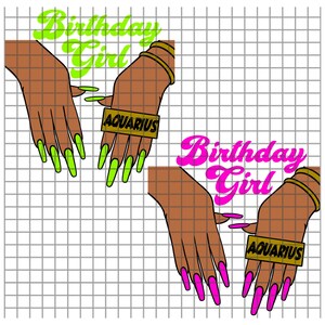 Birthday girl svg, Aquarius svg, zodiac svg, Aquarius Birthday, c’est mon anniversaire, Aquarius Queen Svg, Cricut, Afro-Américain