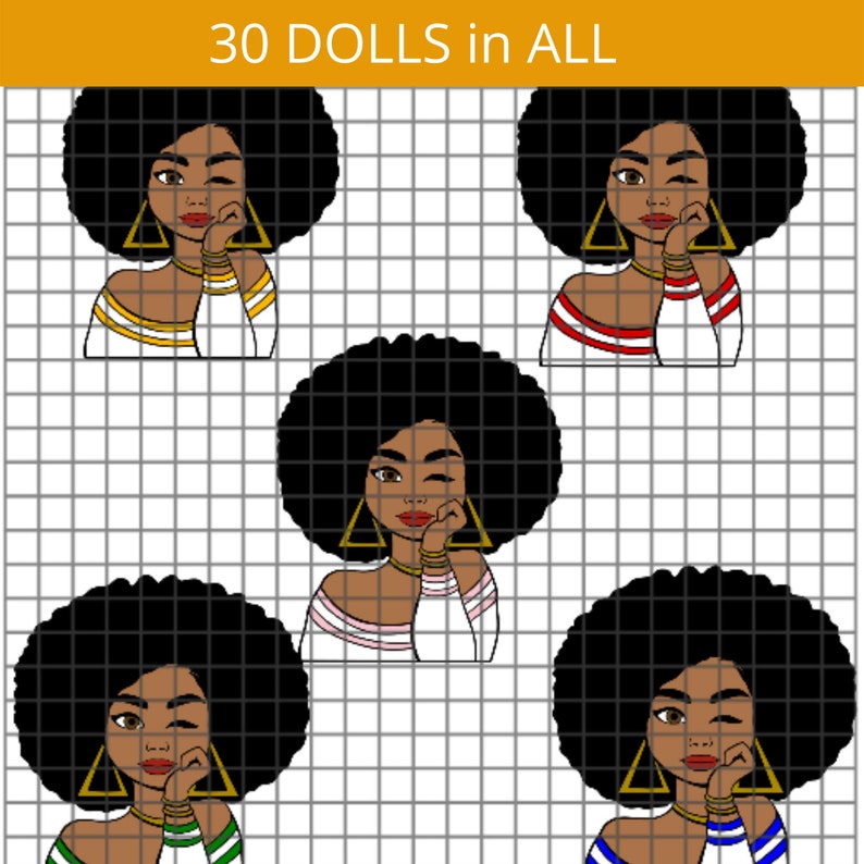 30 Doll Bundle Deal Wink Doll SVG Black Woman svg black | Etsy