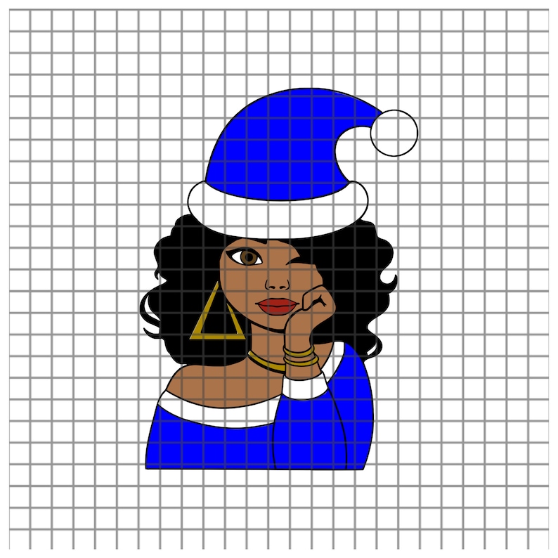 Download Finer Woman Christmas Wink Doll SVG Black Woman svg femmes ...