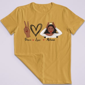 Peace, Love and Melanin SVG, Black Girl Magic, Black Woman SVG, Cricut Cut Files, Melanin Drip, African American