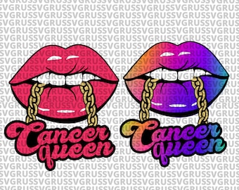 Cancer Queen Zodiac Lips SVG, Birthday svg, birthday girl svg, zodiac svg, Cancer svg, birthday behavior svg, cut files, png