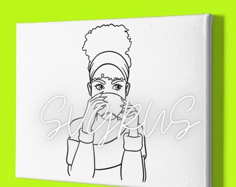 Paint Graphic, SVG, Afro Doll svg, Paint with a Twist, Black Woman svg, black women, African American svg, afro woman, cut files