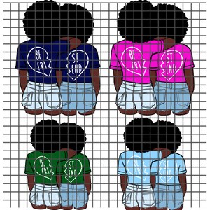 Best Friends svg, soul sisters svg, besties clipart, best friend black woman svg, black woman svg, afro svg, African American svg, cut files