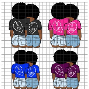 Best Friends svg, soul sisters svg, besties clipart, best friend black woman svg, black woman svg, afro svg, African American svg, cut files