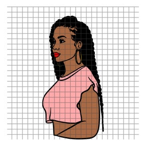 Woman Svg, Black woman SVG, Black woman with Braids, African American svg, Black Art, cricut cut files