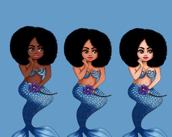 Black Mermaid SVG, Black Mermaid PNG, Black Girls are Mermaids svg, Black Girl Magic, Black Woman SVG, Cricut Cut Files, African American