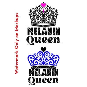 Reina de la melanina (svg png), clipart de la reina negra, diseño de sublimación de corona, transferencia DTF, arte de camiseta afrocéntrica, magia de chica negra, jefa PNG