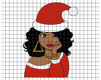 Christmas Wink Doll SVG, Black Woman svg, black women, African American svg, afro woman, sublimation, vinyl png
