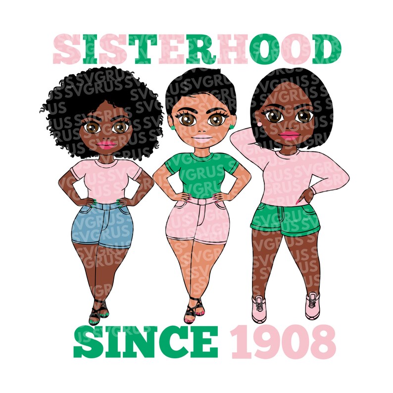 Download Sorority svg Sisterhood Pink and Green Black Woman svg | Etsy