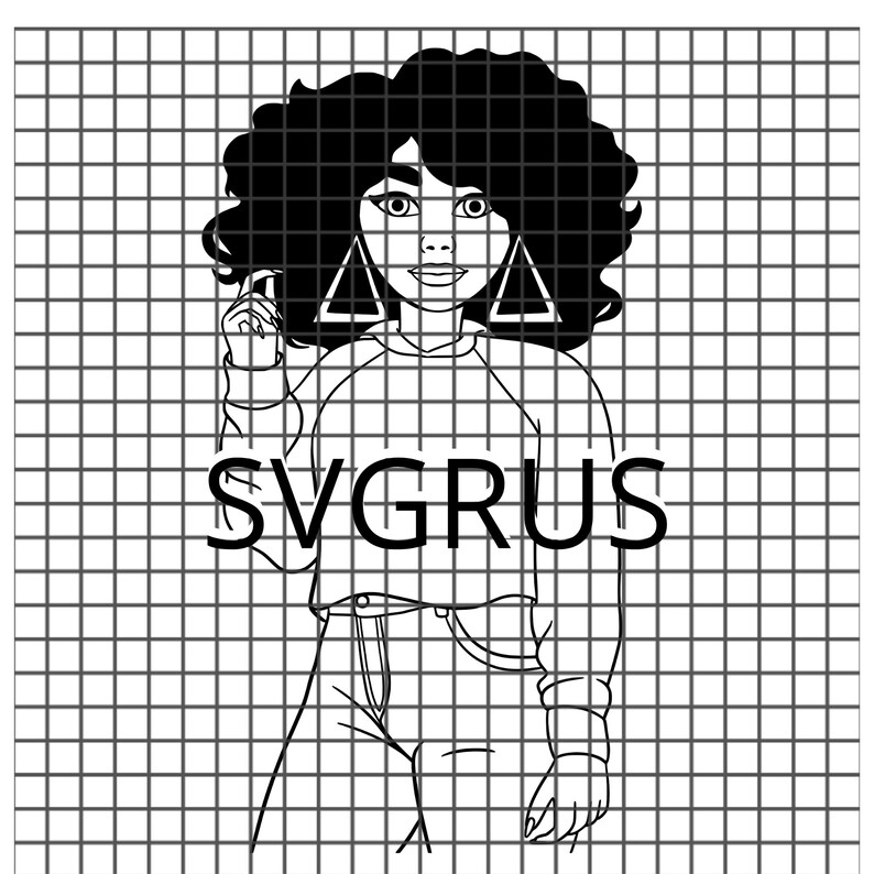 Download Wink doll Outline svg Black Woman outline svg Strong Black | Etsy