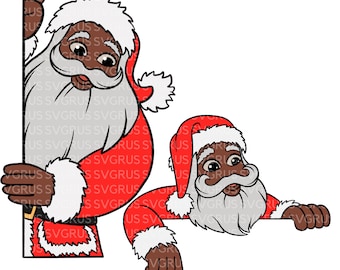 Santa svg, Black Santa Claus SVG, Black Santa svg, Christmas svg, Christmas clipart, Santa svg, cricut cut files, vinyl cut files