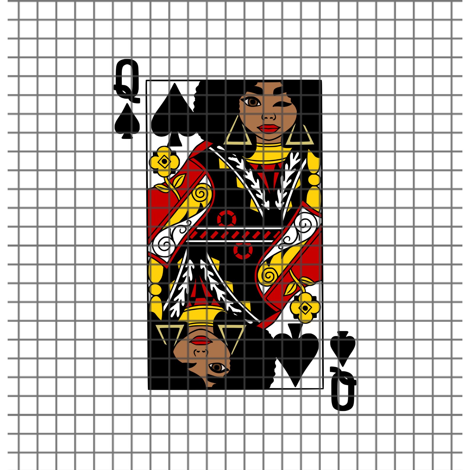 Afro Queen of Spades Svg, Card Svg, Black Woman Svg, Woman Clipart